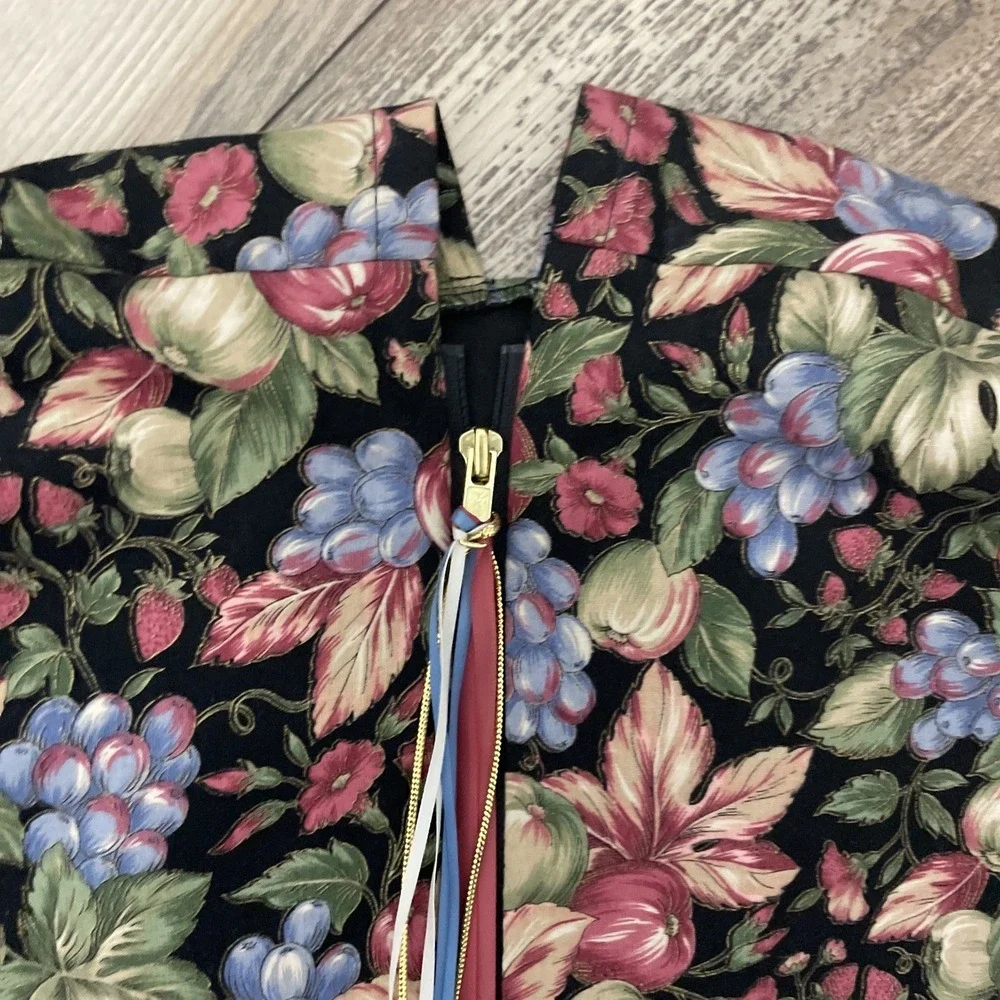 Vintage Tapestry Garment Bag Suit Carrier Luggage Zippered‎ Storage Floral Rose
